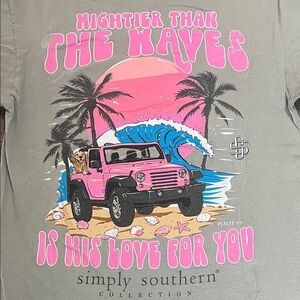 Simply Southern Pink and Blue Wave Graphic Tee